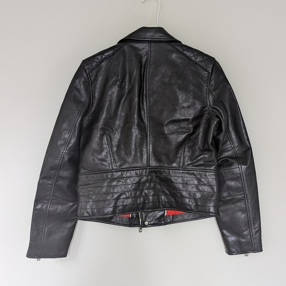 Rag & Bone Black Arrow Leather Jacket 1298.00 Retail Size 6 BRAND NEW WITH TAGS - Picture 11 of 11